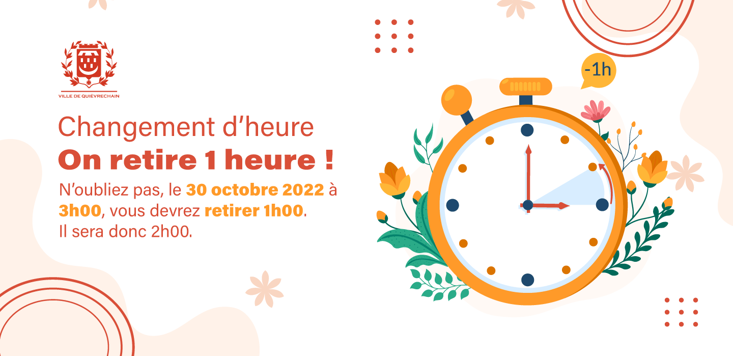 Changement d'heure entre le 29 et 30 octobre ! Ville de Quiévrechain